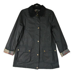 NEW, BARBOUR Womens Beadnell Wax Jacket - Black Size US 12  #WAX305